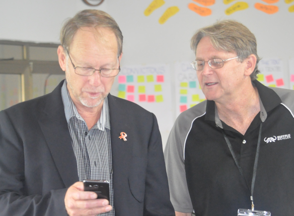 John Bell and Gary Cross, Langham Preaching trainers in Zimbabwe.