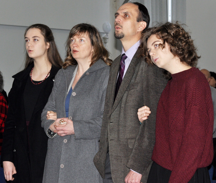 Oleksandr and his family.