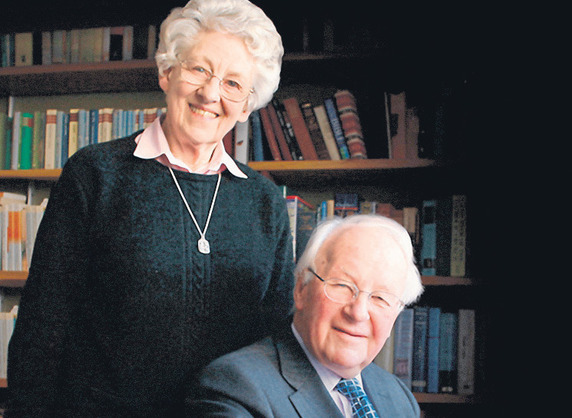 Frances Whitehead with John Stott.